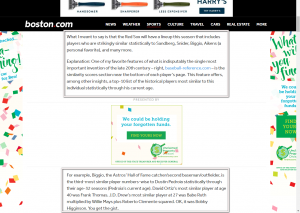 Example of how much of a page is actual content