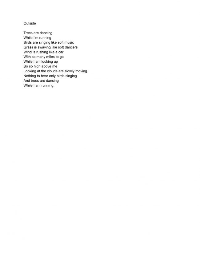 4th Grade Honorable Mention - Izabella Robinson, Outside